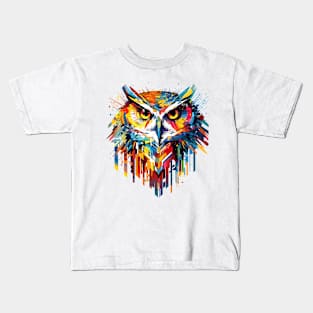 Owl Bird Animal Nature Freedom Wildlife Wonder Abstract Kids T-Shirt